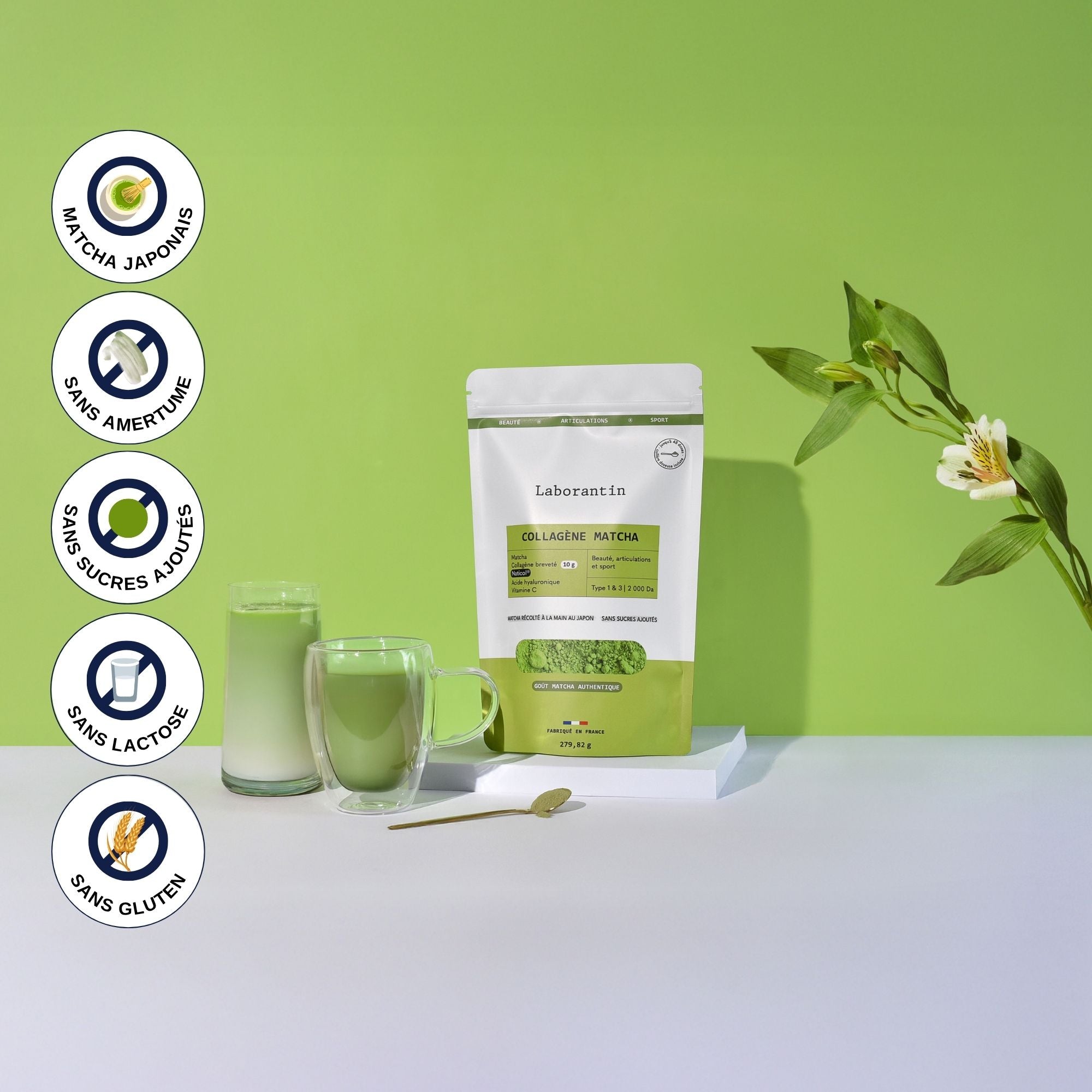 Boisson beauté au Collagène Matcha_Laborantin