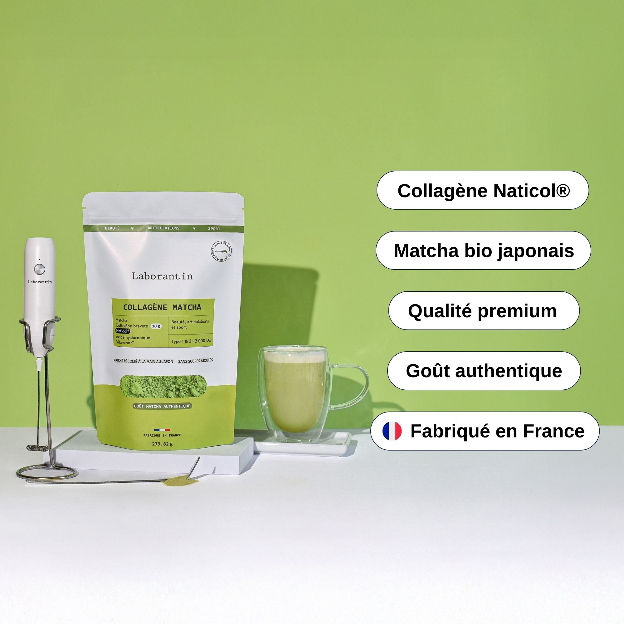 Collagène Matcha fabriqué en France_Laborantin