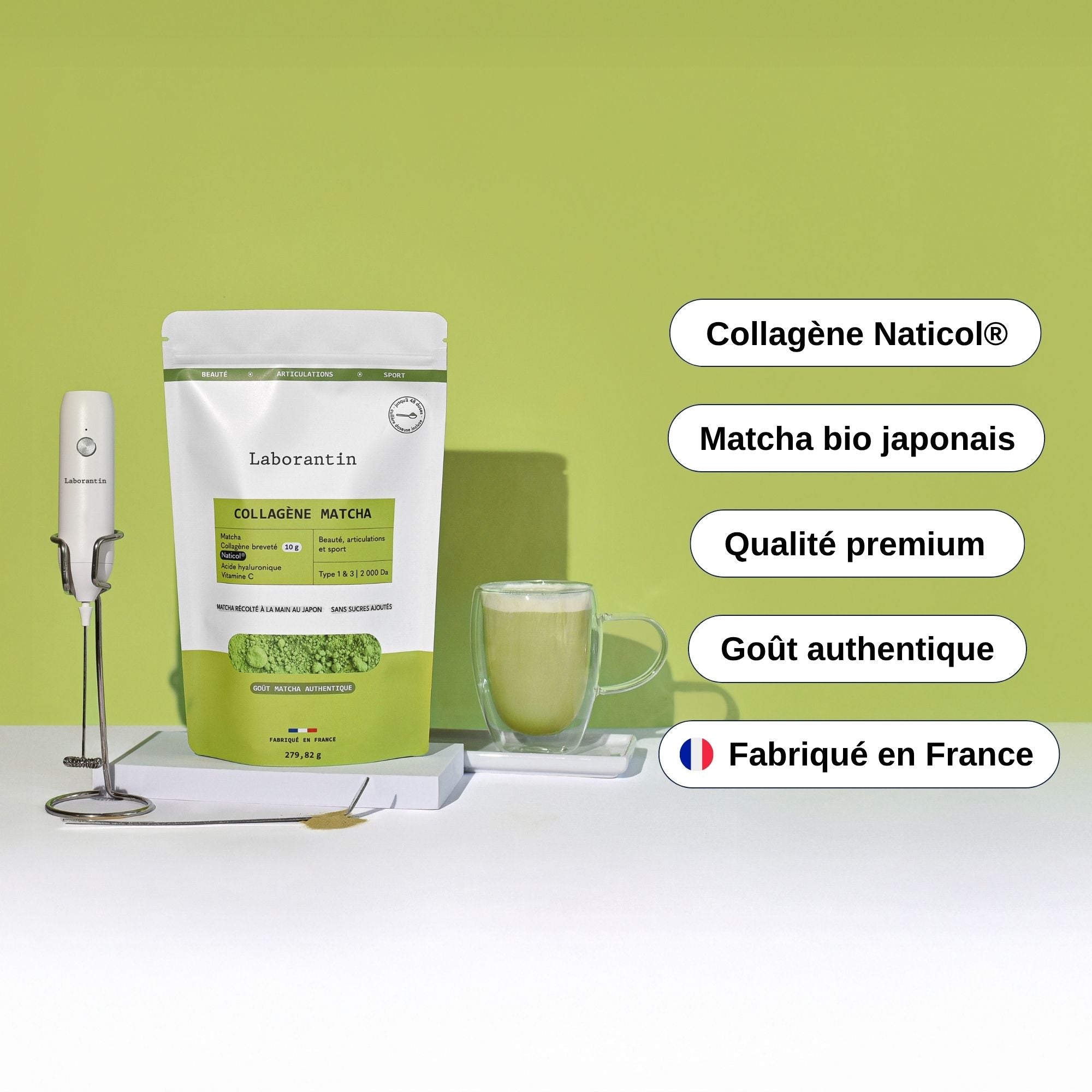 Collagène Matcha fabriqué en France_Laborantin