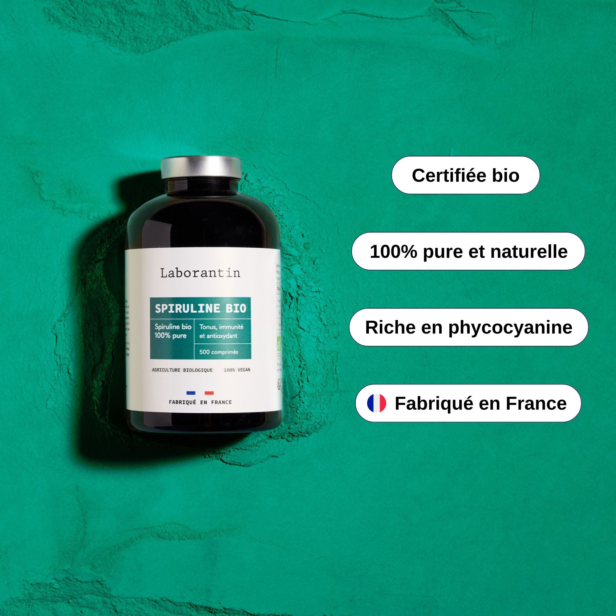 Spiruline bio comprimés_Laborantin