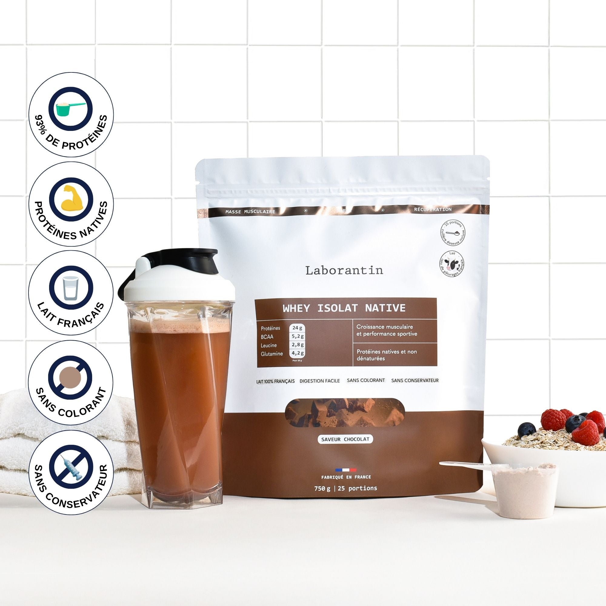 Whey Native Isolat française_Force et Musculation_Laborantin